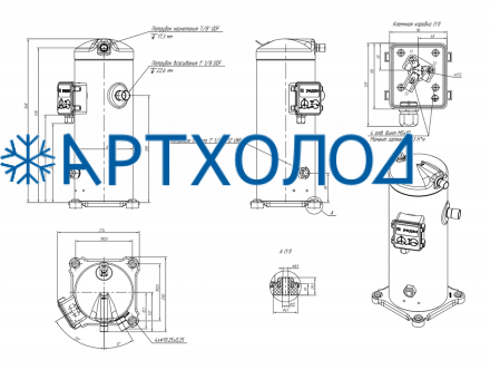Компрессор спиральный RCH158C4LB7CA (141R1734) Ридан