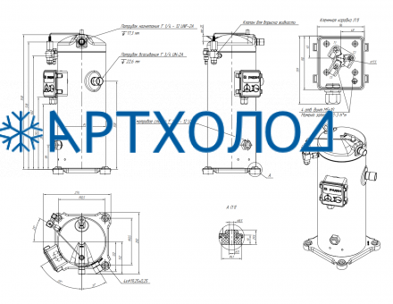 Компрессор спиральный RCL45E4LT8CA (141R9551) Ридан