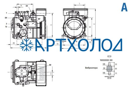 Компрессор A07-6Y (R-404A, R-507, R-134a, R-407C MBP) Frascold Компрессор A07-6Y (R-404A, R-507, R-134a, R-407C MBP) Frascold