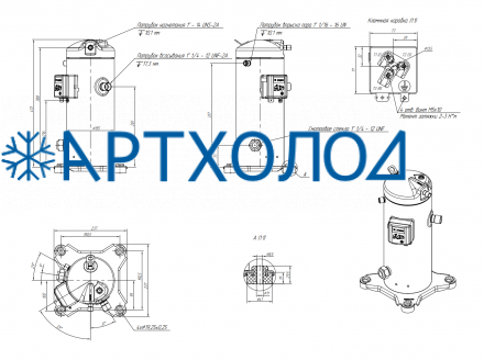 Компрессор спиральный RCL13E4LT9CA (141R9755) Ридан Компрессор спиральный RCL13E4LT9CA (141R9755) Ридан