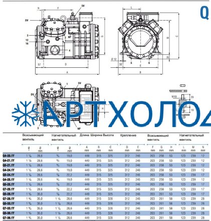 Компрессор Q4-25.1Y (R-404A, R-507, R-134a, R-407C LBP) Frascold